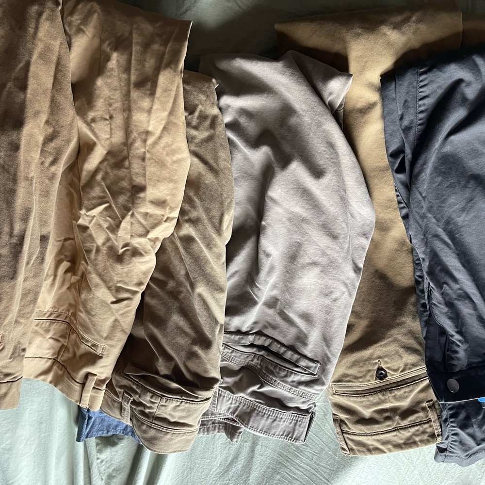 Men's Chinos in Tan, Gray, and Blue